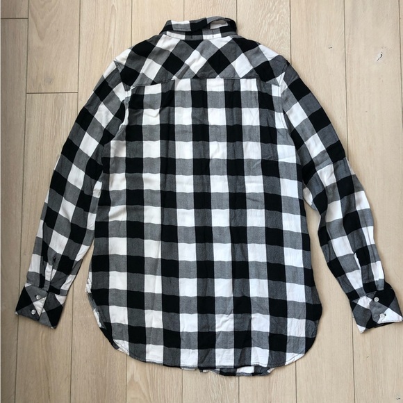 Bella Dahl Plaid Button Down Shirt in Black & White Size L - Picture 9 of 10